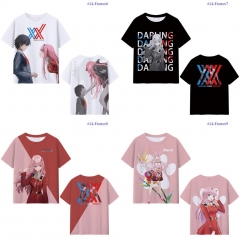 5 Styles Darling In The Franxx Cartoon Pattern Anime T shirts