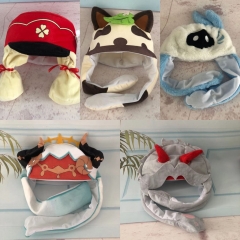 5 Styles Genshin Impact Cute Anime Plush Hat Cap