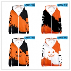20 Styles Halloween Pumpkin Lantern Pattern Cosplay Coat Anime Zipper Jacket