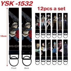 12PCS/SET 4 Styles Black Clover Cartoon Cosplay Anime Phone Strap Lanyard