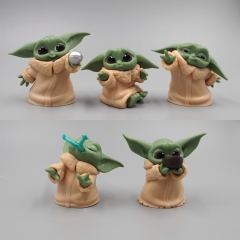 5PCS/SET Star War Yoda Cartoon Toy Anime Action PVC Figure