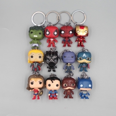 3 Styles 4PCS/SET 4.5CM Marvel's The Avengers Iron Man The Hulk Cartoon Toy Anime Action PVC Figure Keychain