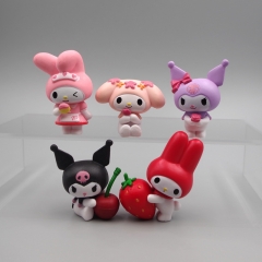 5PCS/SET My Melody Kuromi Cartoon Toy Anime Action PVC Figure