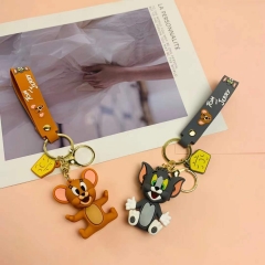 2 Styles Tom and Jerry Soft Glue Anime Figure Keychain