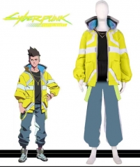 Cyberpunk: Edgerunners David Martinez Cosplay Cartoon Costume Anime T-shirt+Coat+Pants+Belt+Necklace Set