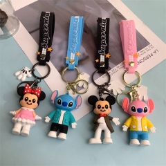 4 Styles Mickey Mouse and Donald Duck Cartoon Anime Figure Keychain