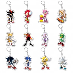 17 Styles Sonic the Hedgehog Cartoon Acrylic Anime Keychain