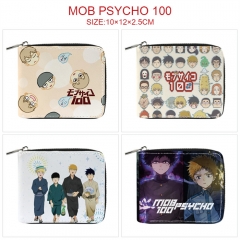 4 Styles Mob Psycho 100 Cartoon Pattern PU Coin Purse Anime Short Zipper Wallet