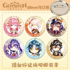 30 Styles 5.8CM Genshin Impact Anime Brooch Pin