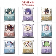 10 Styles 29x38CM Genshin Impact Anime Plush Pillow