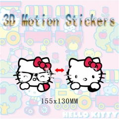 3 Styles Hello Kitty Cartoon Can Change Pattern Lenticular Flip Anime 3D Stickers