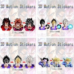 4 Styles Dragon Ball Z Cartoon Can Change Pattern Lenticular Flip Anime 3D Stickers