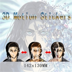 2 Styles Attack on Titan/Shingeki No Kyojin Cartoon Can Change Pattern Lenticular Flip Anime 3D Stickers