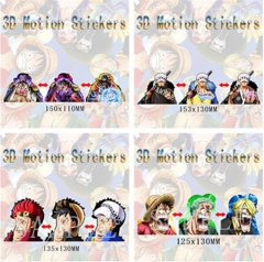 8 Styles One Piece Cartoon Can Change Pattern Lenticular Flip Anime 3D Stickers