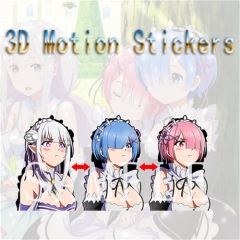 Re:Life in a Different World from Zero/Re: Zero Cartoon Can Change Pattern Lenticular Flip Anime 3D Stickers