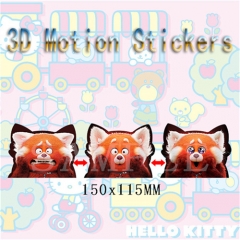 Turning Red Cartoon Can Change Pattern Lenticular Flip Anime 3D Stickers