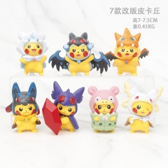 7PCS/SET Pokemon Pikachu Cartoon Anime PVC Figure
