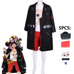 One Piece Red Luffy Cartoon Cosplay Anime Costume Set