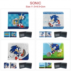 5 Styles Sonic the Hedgehog Cartoon Pattern PU Coin Purse Anime Short Zipper Wallet