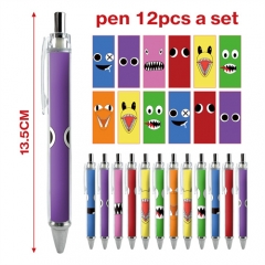 2 Styles 12pcs/set Rainbow friends Cartoon Character Anime Ballpoint Pen