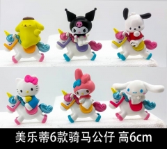 6PCS/SET 6CM My Melody Anime PVC Figure Toy