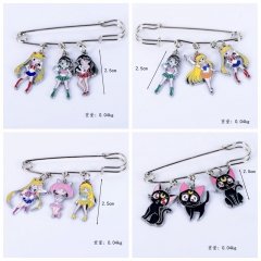 4 Styles Pretty Soldier Sailor Moon Anime Alloy Brooch And Pin