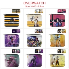 14 Styles Overwatch Cartoon Pattern PU Coin Purse Anime Short Zipper Wallet