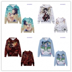 5 Styles Date A Live Cartoon Color Printing Cosplay Anime Hooded Hoodie