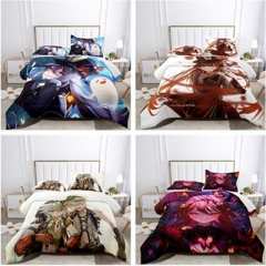 30 Styles 12 Sizes Genshin Impact Cartoon Pattern Quilt+Pillowcase (Set)