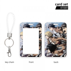2 Styles Attack on Titan/Shingeki No Kyojin Anime Card Holder Bag with Keychain