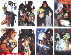 4 Styles 8pcs/set 42*29CM Naruto Cartoon Cosplay Decoration Color Printing Anime Paper Poster Set
