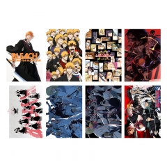 8pcs/set 42*29CM Bleach Cartoon Cosplay Decoration Color Printing Anime Paper Poster Set