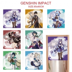 13 Styles 85*90CM Genshin Impact Cartoon Color Printing Anime Door Curtain