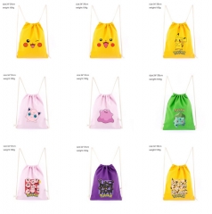 15 Styles Pokemon Pikachu Cartoon Drawstring Anime Backpack Bag