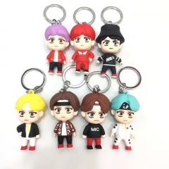 7 Styles K-POP BTS Bulletproof Boy Scouts Cartoon Cute Anime Figure Keychain