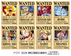 (8PCS/SET) One Piece 3 Billion WANTED Printing Collectible Paper Anime Poster