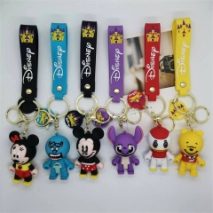 12 Styles Mickey Mouse and Donald Duck Winnie the Pooh Anime Figure Keychain