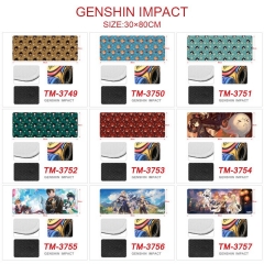 30*80CM 11 Styles Genshin Impact Color Printing Cartoon Anime Mouse Pad