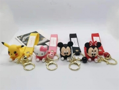 8 Styles Pokemon Pikachu Mickey Mouse Anime Figure Keychain