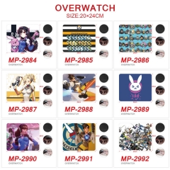 20*24CM 5PCS/SET 9 Styles Overwatch Color Printing Cartoon Anime Mouse Pad