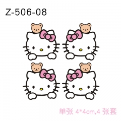 4PCS/SET Hello Kitty Decorative Waterproof PVC Anime Car Sticker
