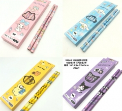 12PCS/SET Cinnamoroll Kuromi Melody Cartoon Anime Pencil