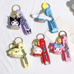 10 Styles My Melody Hello Kitty Kuromi Cinnamoroll Pom Pom Purin Anime Figure Keychain