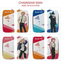 8 Styles Chainsaw Man Cosplay Cartoon Anime PU Leather Fold Long Wallet and Purse