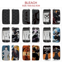 10 Styles Bleach Cosplay Cartoon Anime PU Leather Fold Long Wallet and Purse
