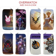 7 Styles Overwatch Cosplay Cartoon Anime PU Leather Fold Long Wallet and Purse