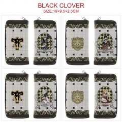 6 Styles Black Clover Cosplay Cartoon Anime PU Leather Fold Long Wallet and Purse