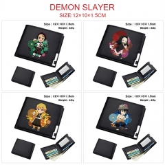 7 Styles Demon Slayer: Kimetsu no Yaiba Cartoon Pattern PU Coin Purse Anime Short Zipper Wallet
