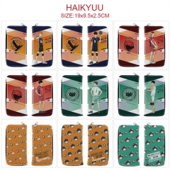 10 Styles Haikyuu Cosplay Cartoon Anime PU Leather Fold Long Wallet and Purse