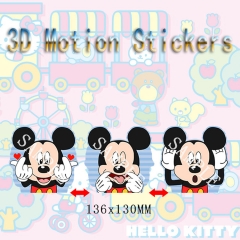 2 Styles Disney Minnie Mouse/Mickey Cartoon Can Change Pattern Lenticular Flip Anime 3D Stickers
